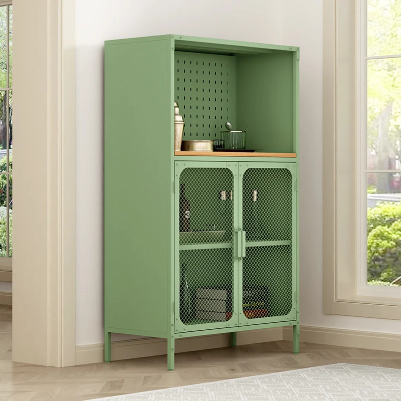 Green Mental Household Or Commercial Use Furniture Lockers Net Door Storage Cabinet Sideboard For Living Room Bathroom