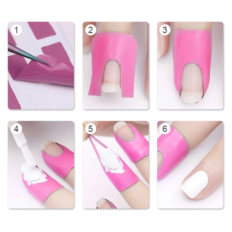 Anti-Overloop Gemakkelijk Te Verwijderen 6 Kleuren Rotzooi-Vrije Nail Art Nagelbeschermer Vingerbescherming Best Beoordeelde U-Vorm Lekkage-Proof 18*9*1Cm