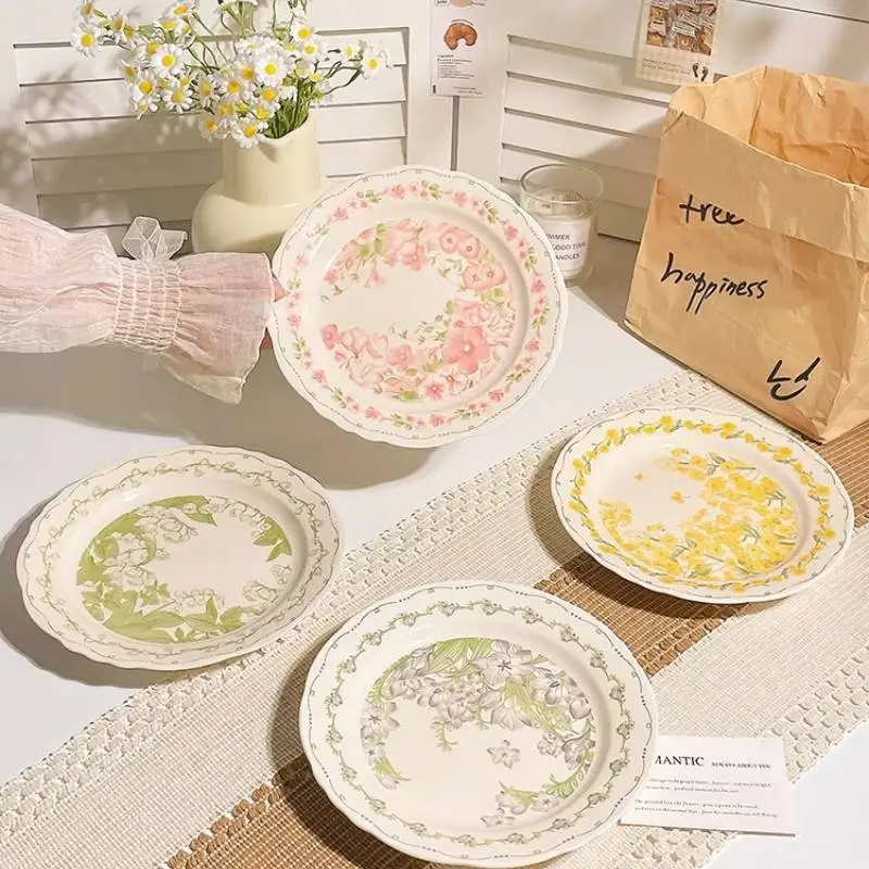 

Nordic Modern Dinner Set Plates Japanese Yellow Italian Elegant Plates Dinner Set Ceramic Round Vaisselle Cuisine Kitchen Dishes