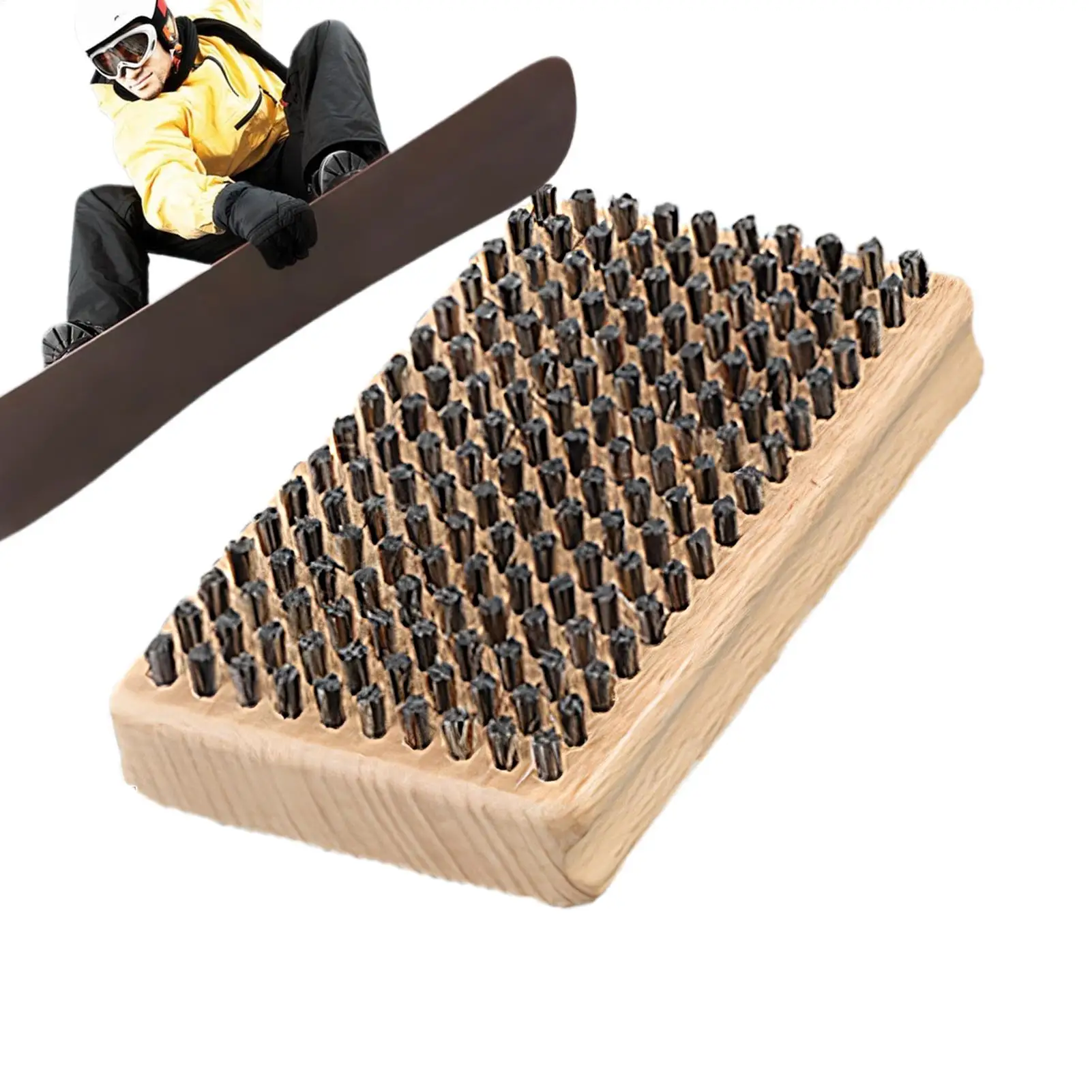 Ski Wax Brush Hand-Operated Ski Brushes Cleaning Sanding Brush Snowboard Wax Scraper Ski Brush Snowboard Tool For Women Men