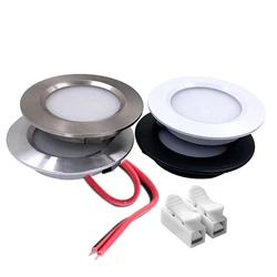 슬림 LED 캐비닛 조명, 12V 24V, 3W 초박형 14mm, 2 인치 오목한 천장 램프, 55mm 홀, 가정용 책 선반 다운라이트