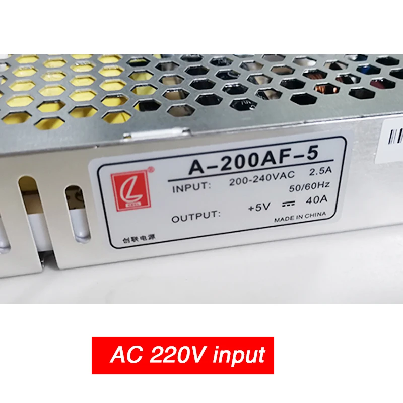 AC 110V / 220V to 5V 40A 200W Chuanglian Power Supply A-200AF-5 For LED Display Screen