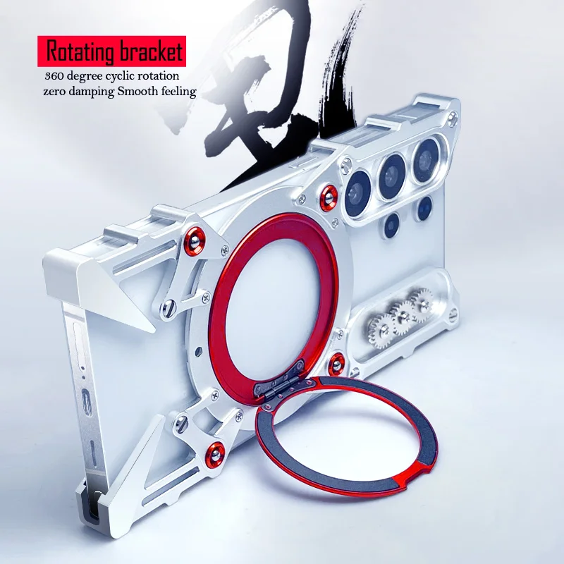 حافظة مغناطيسية من معدن الألومنيوم بدون شفة قابلة للدوران 360 درجة لهاتف انفينيكس GT 30Pro