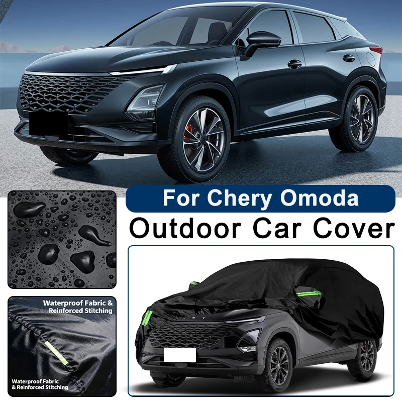 

Outdoor Car Cover Waterproof Dustproof UV Sun Protection, Full Car Protector Exterior Accessories For Chery Omoda 5 2022-2026