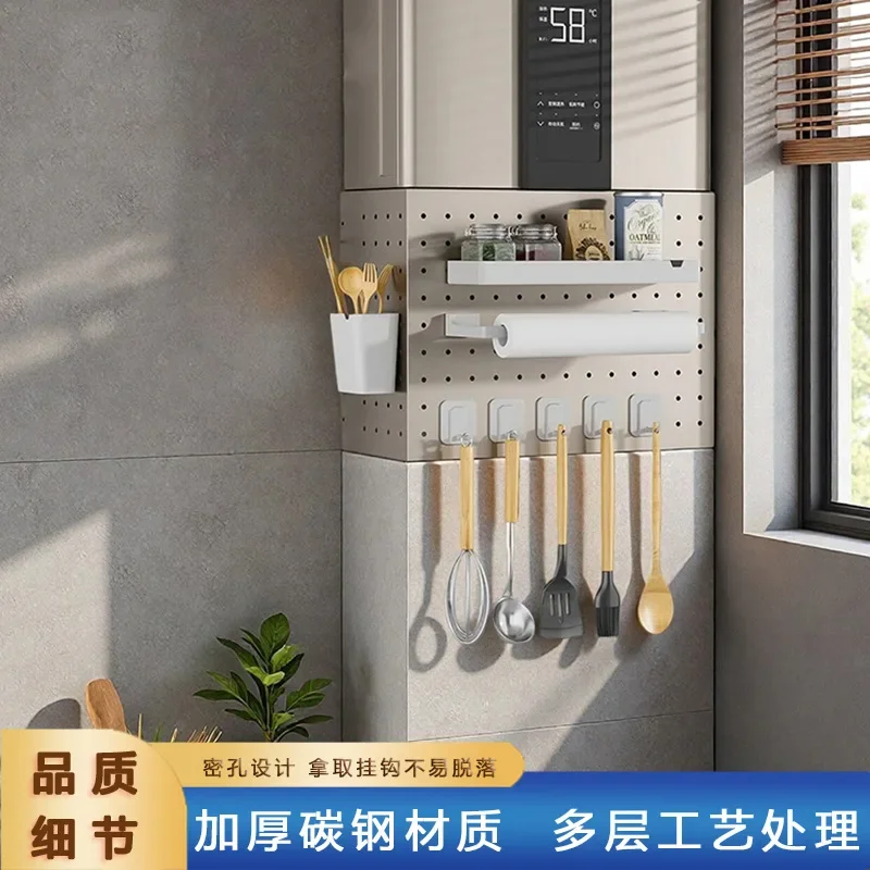 Water heater shield door opening hole board kitchen rack gas pipe decoration shield pipeline cover ugly baffle