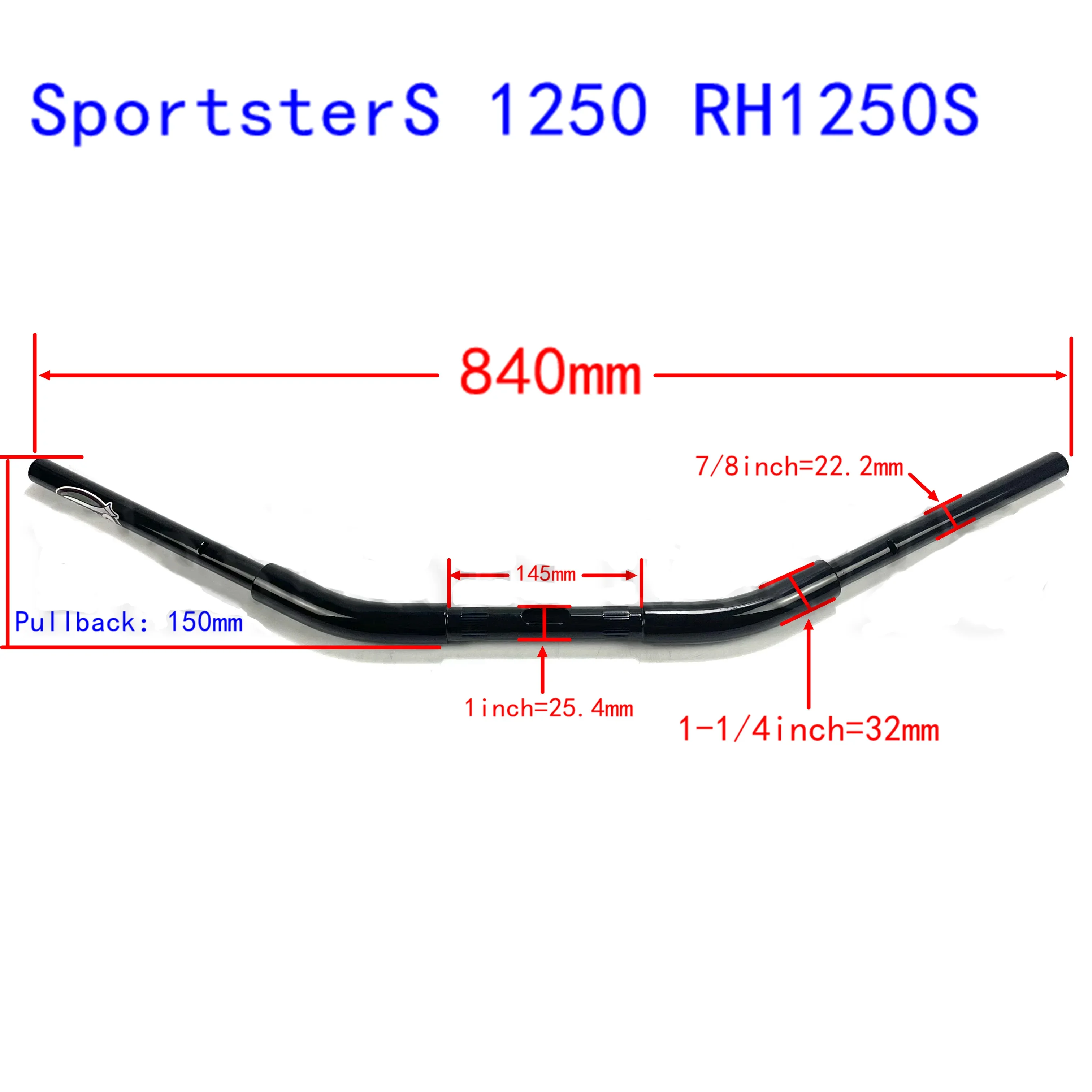 Motorcycle 1-1/4‘’ Drag Bar For Harley Sportster S 1250 RH1250S Nightster 975 RH975 2021-up Handlebar Handlebars Zero Bar