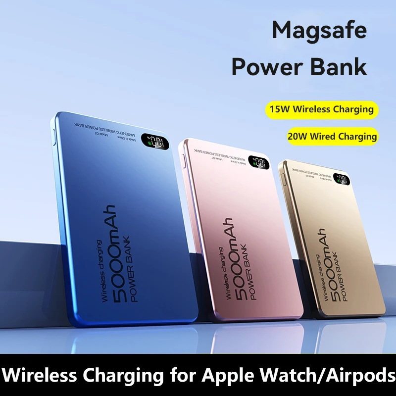 

Ультратонкий Magsafe Power Bank 10000 мАч PD20W, магнитное беспроводное зарядное устройство с быстрой зарядкой для iPhone, Samsung, Huawei, Xiaomi, повербанк