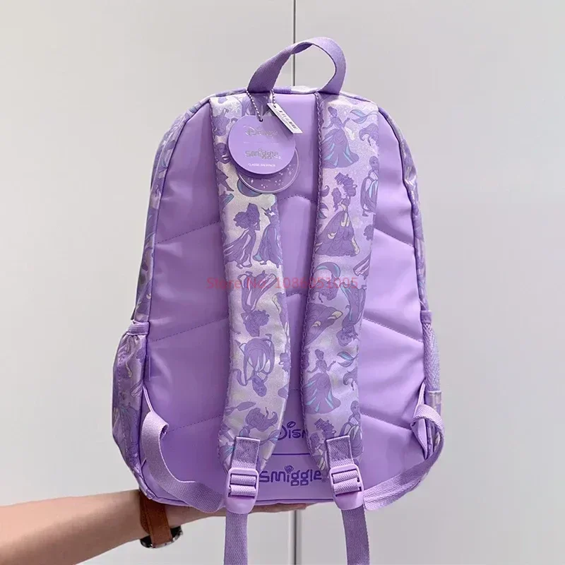 Disney Princess School Bag para crianças, mochila, papelaria, caixa de caneta, lancheira, coroa australiana, original, presente para estudantes