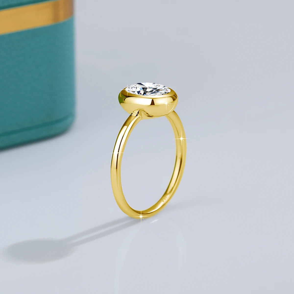 

Кольцо с муассанитом овальной огранки 2 карата, 14-каратное желтое золото Au585, обручальное кольцо-солитер с бриллиантом, цвет D, чистота VVS1, для женщин, элитные ювелирные изделия