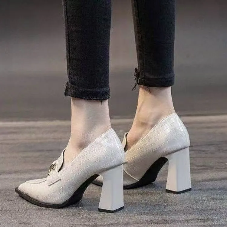 

2026 New Heels for Ladies Waterproof Platform Shoes Fashion Luxury Shoes Shallow Patent Leather High Quality Women Shoes Tacones