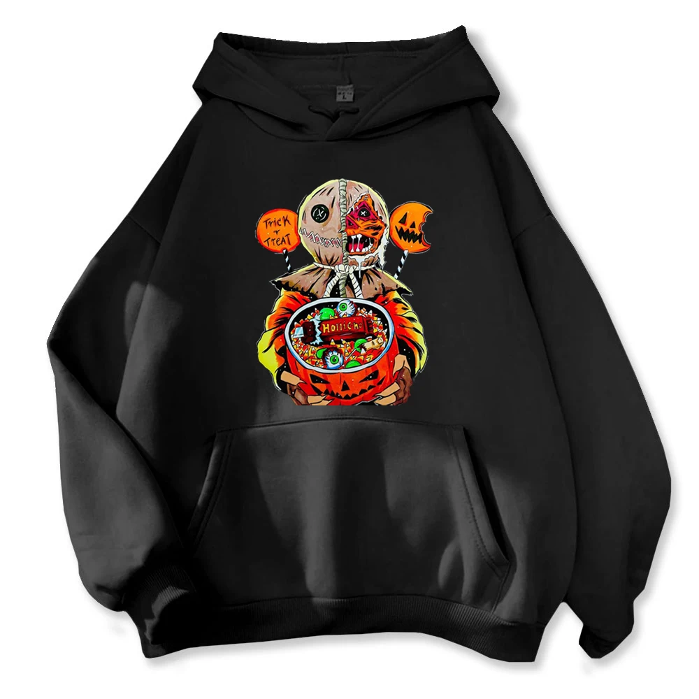 Fun & Festive Pumpkin Skeleton Hoodie - Black Sweatshirt Celebrating Halloween with Spooky Charm Hoodies Women Mens Hoodie