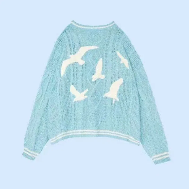 Deeptown Knit Swift Merch Cardigan Women Y2k Vintage Sweater Embroidery Korean Style Oversize Knitwear Harajuku Aesthetic Autumn