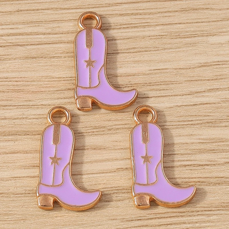 10 Stück niedliche Emaille-Stiefel-Anhänger für die Schmuckherstellung, Ohrringe, Halsketten, Armbänder, DIY, handgefertigtes Kunsthandwerk, Zubehör – Detail 11