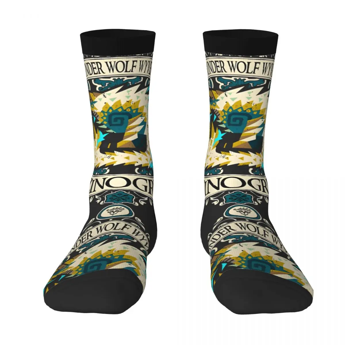 Funny Crazy Sock for Men Adorable Hip Hop Vintage MonsterHunter Happy Quality Pattern Printed Boys Crew compression Sock Novelty