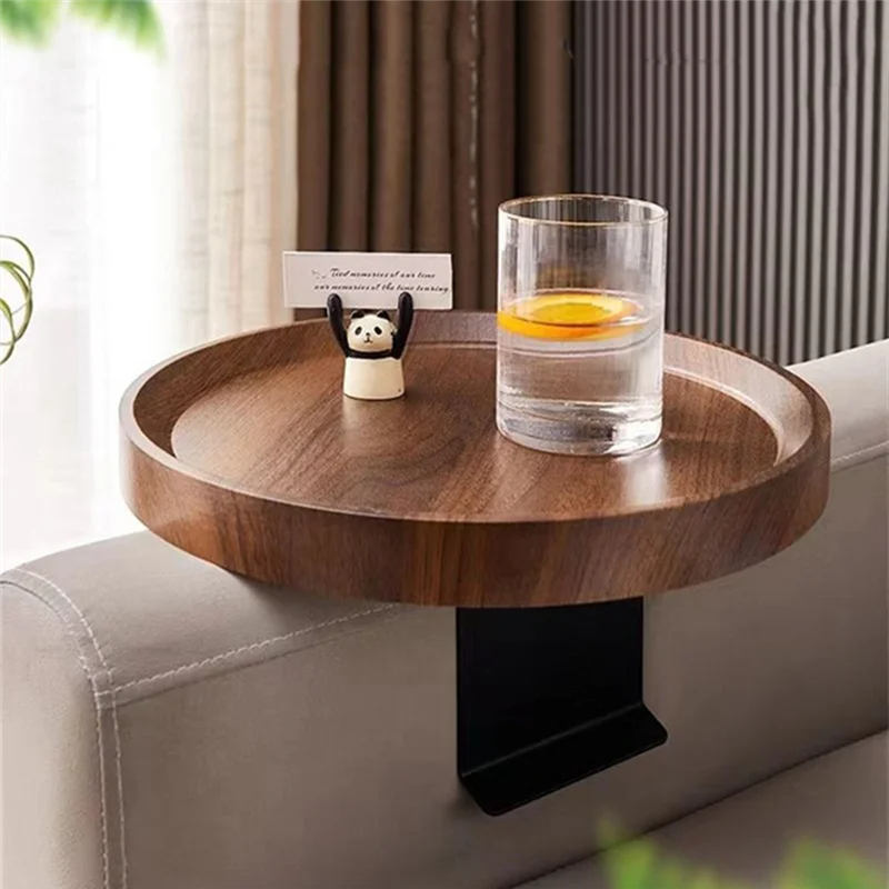 1 PCS Sofa Table Mini Side Table Waterproof Stain Resistant Corner Table Sofa Armrest Tray Installation-Free Adjustable-AC08