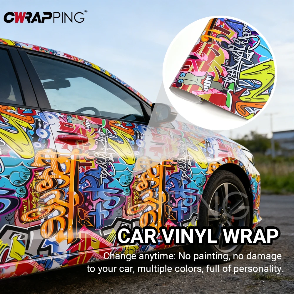 Waterproof Sticker for Car Stickers Exterior DIY Graffiti Printing Auto Decoration Vinyl Wrap Car Wrapping Film Covering Cars