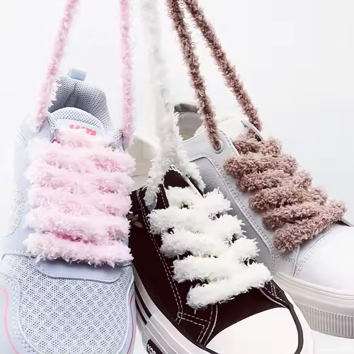 1Pair fashions 1cm wide round plush shoelace Sneakers flat shoes Casual shoelaces 80/100/120/140/160cm Shoelaces for shoes - Image 6