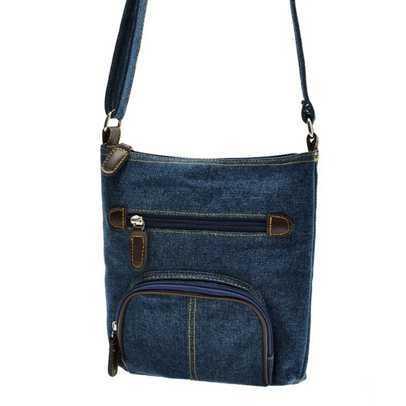 Borse a tracolla per donna borse Casual in Denim borsa a tracolla femminile moda borsa da viaggio con cerniera borsa a tracolla da donna