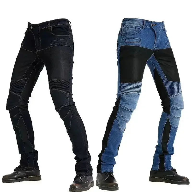 Spring summer autumn Classic Denim UGB06 PK718 PK719 4X Zip Motorcycle Pants Pantalones Motocicleta Hombre Featherbed Jeans Gear