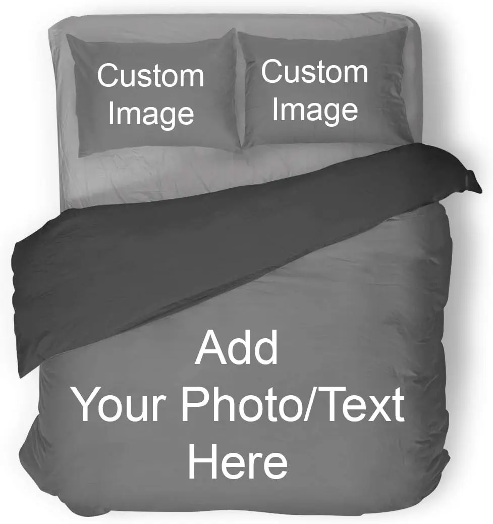 Фото на заказ, комплект пододеяльников из 3 предметов, персонализированные изображения, комплект постельного белья, пододеяльник Queen King, полный размер, декор для спальни