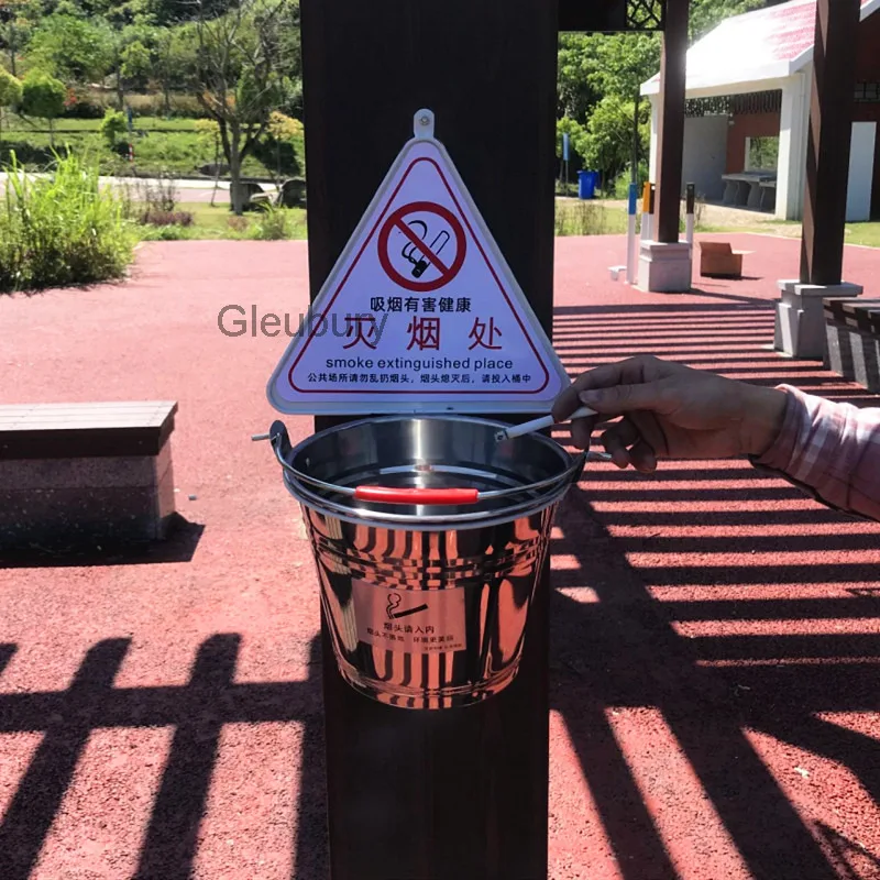 Outdoor Vertical Smoking Area Ashtray Large Public Place Ashtray Column Cigarette Butt Trash Can