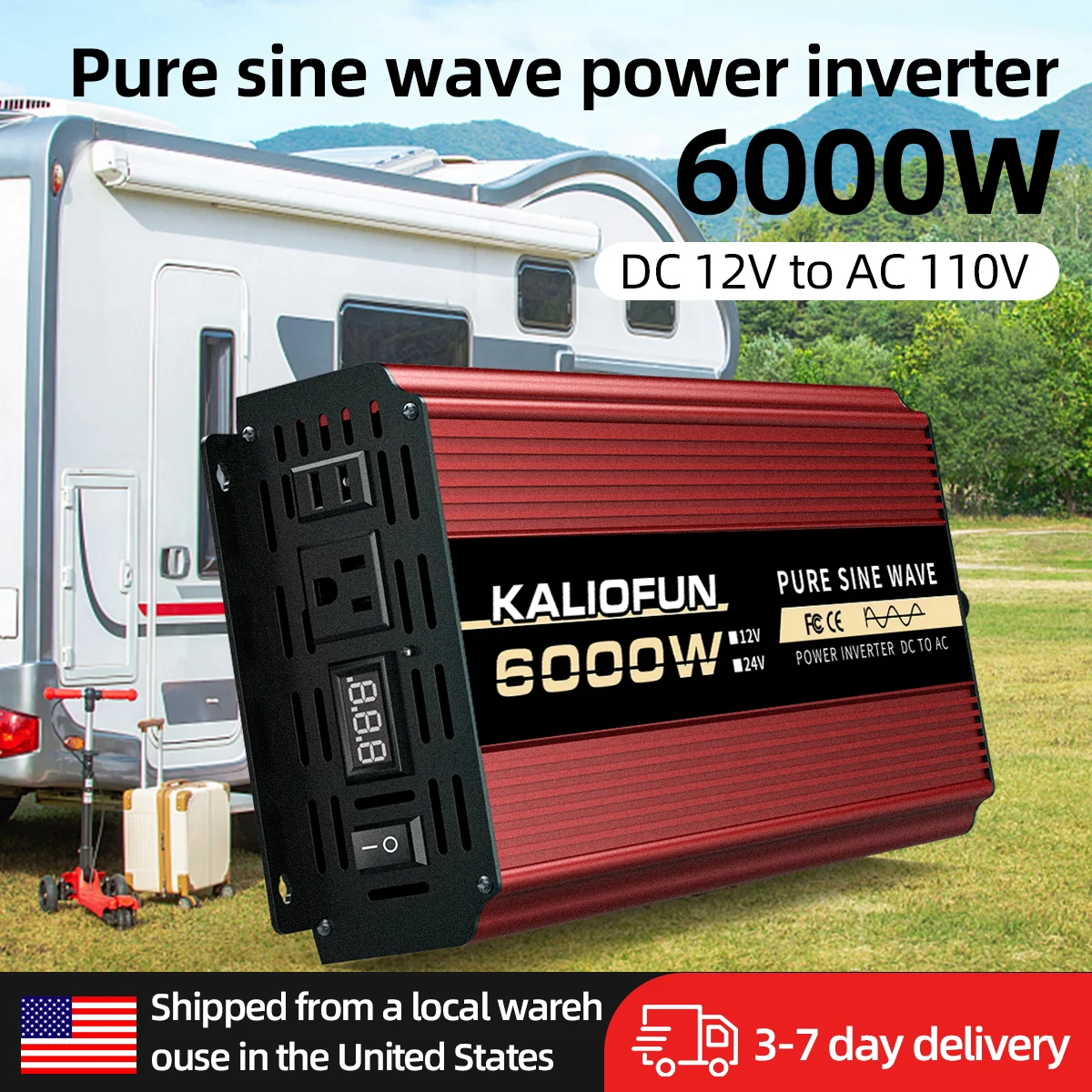 

Car Pure Sine Wave Inverter 12V to 110V High Efficiency Power for Vehicle Charging Reliable and Safe with AC Outlets