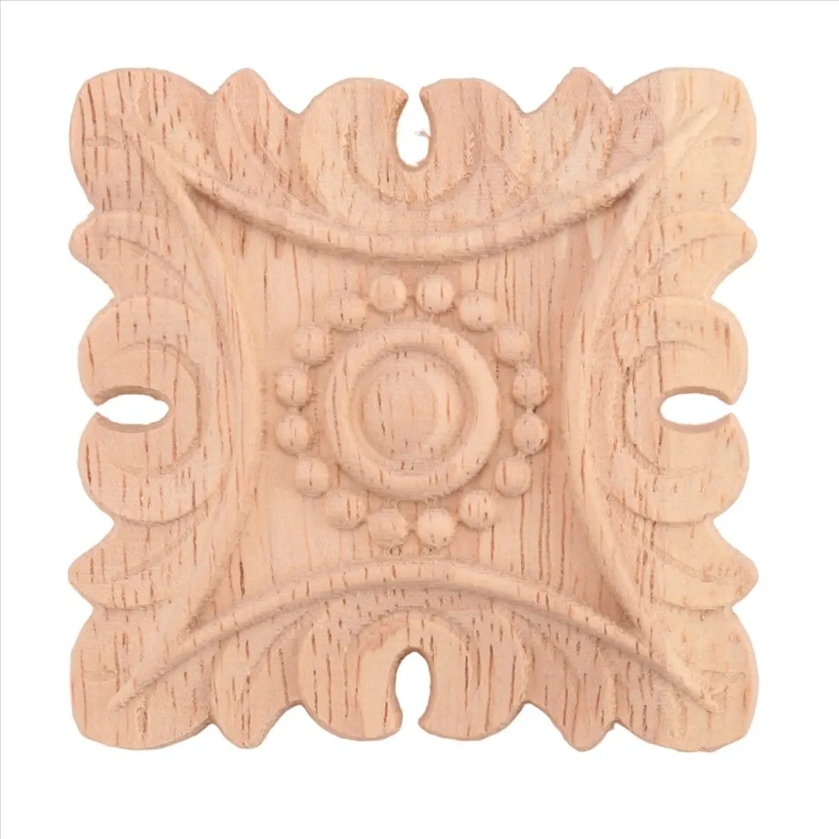 COFA Vintage Unpainted Wood Carved Corner Onlay Applique Frame Background Wall Cabinet Door Decor Decoration