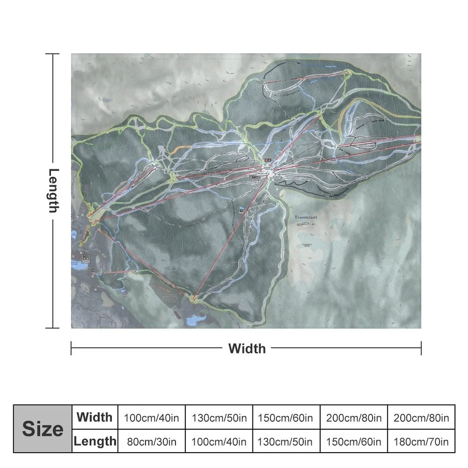 Tremblant Resort Trail Map Throw Blanket Kid'S warm for winter Blankets For Baby Decoratives Blankets