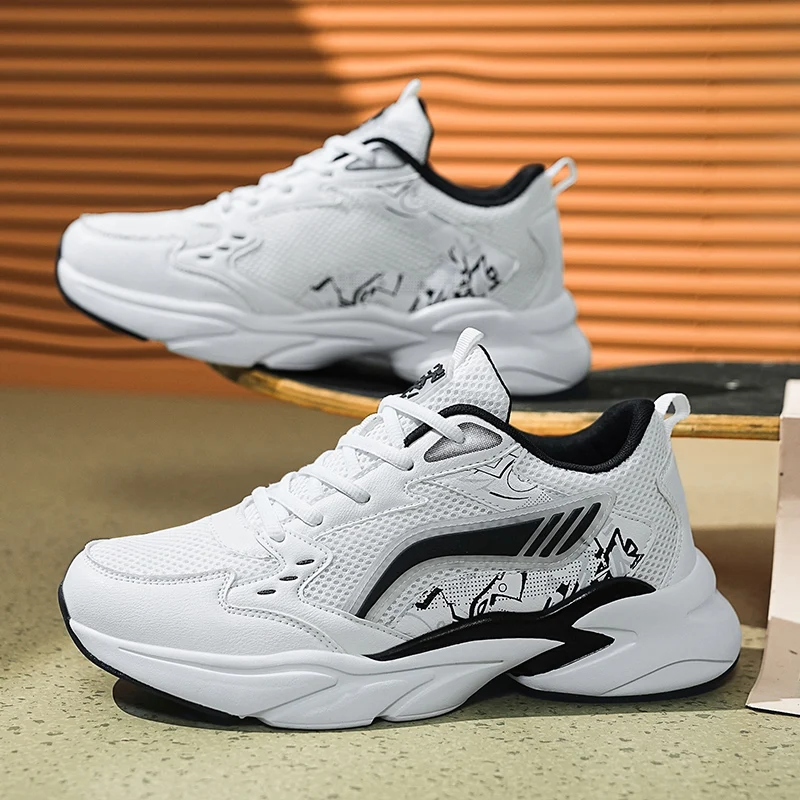 

Мужские четырехсезонные кроссовки для скоростного бега, уличные износостойкие дышащие износостойкие кроссовки, гоночная спортивная обувь на мягкой подошве ﻿