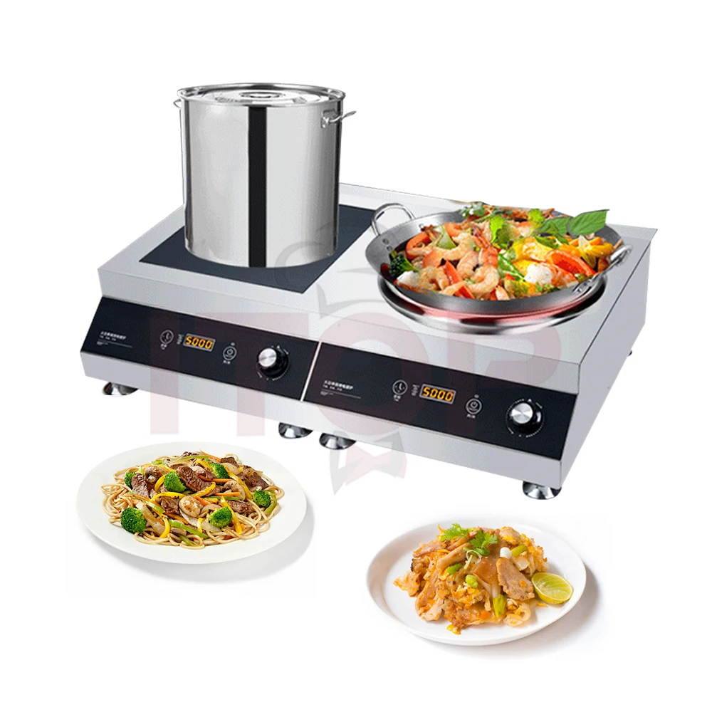 Commercial Induction Cooktop Electric Cooking Stove Stainless Steel Countertop Commercial Wok
