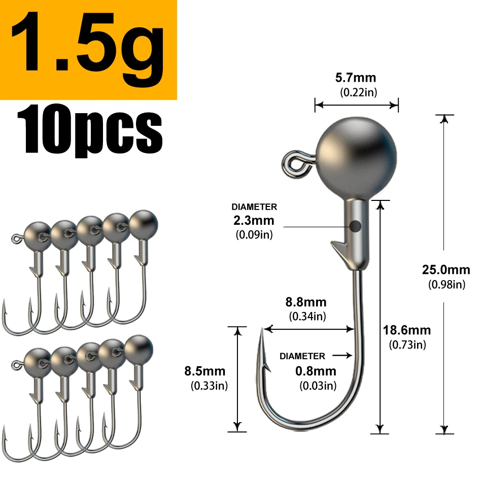 MrLurion 1g 2g 3g 4g 5g 10g 20g 22g 25g 28g vissen jig hoofd haak, tuigage haak voor crank zachte grub worm lokken aas scherpe haken