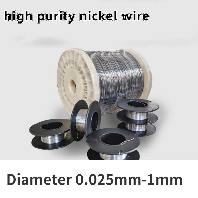 

5M/10M Length 99.99% High Quality Nickel Wire Diameter 0.025mm-1mm Ultra Thin Nickel Wire Custom Cut Zero