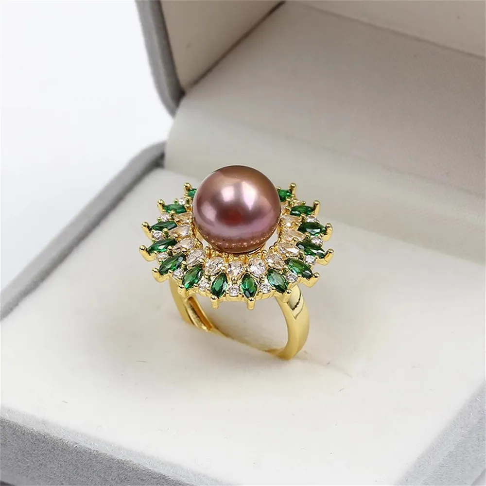 

1PCS Pearl Ring Settings Round Thick Adjustable Ring Settings Cabochon Blank Base DIY Jewelry Making Findings