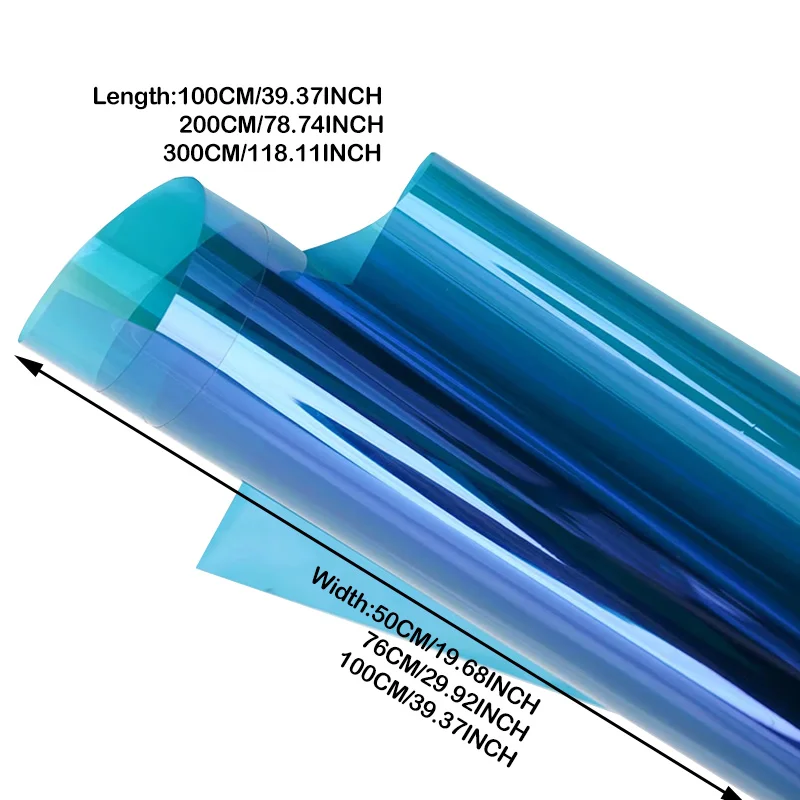 1/2/3M Colorful Solar Film Blue Enchantress Chameleon Car Windshield Tinted Film 60% Visible Light Car Side Window Solar Film