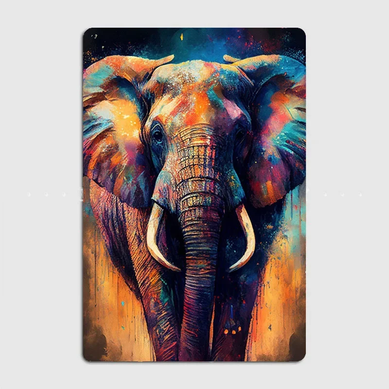 Colorful Elephant Animal  Exquisite Plaques Featuring ，Great Addition To Your Home and Bar Decor，Easy and Convenient To Mount