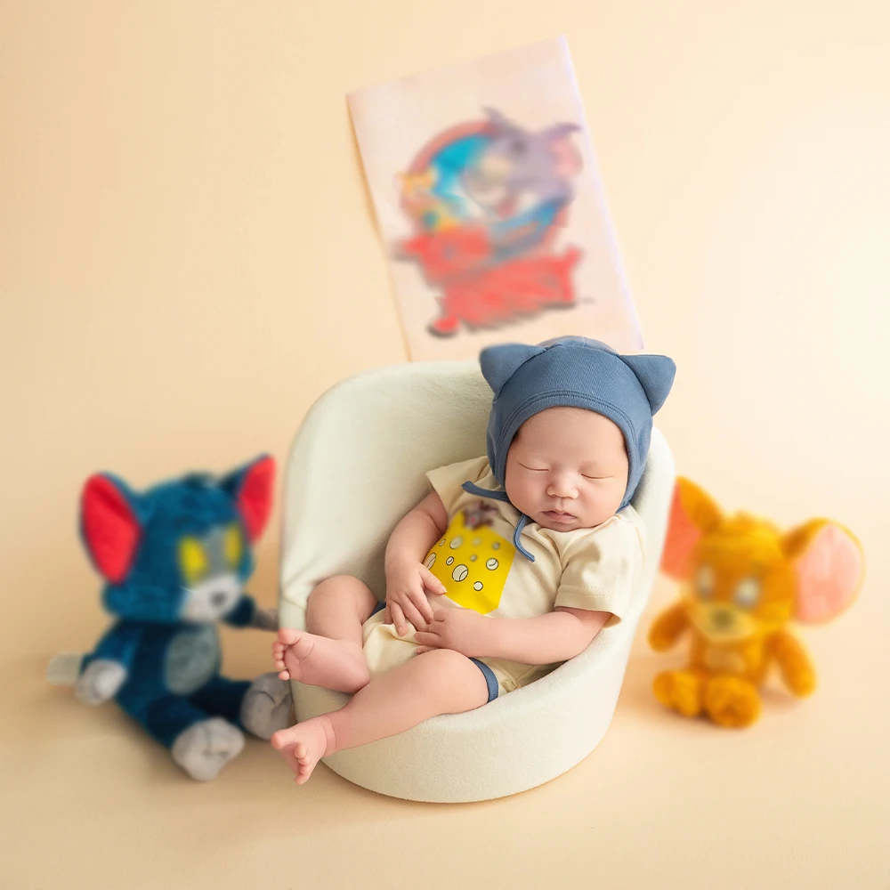 Baby Boy Newborn Photography Outfits Baby Bodysuit+Hat Cosplay Costume Animated Cartoon Characters Dolls Studio Shooting Props