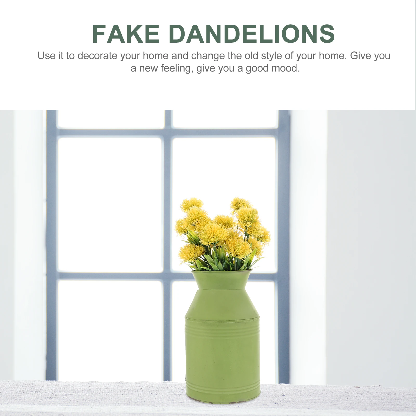 

4Pcs Simulation Dandelion Flowers Plastic Artificial Dandelions for Home Decoration Elegant Table Setting Realistic Adornment
