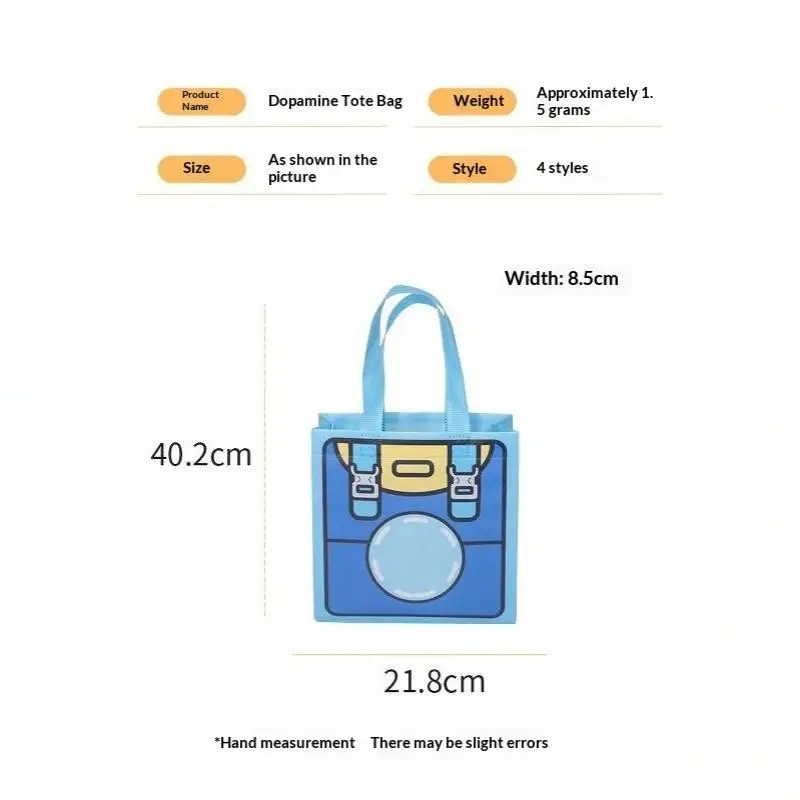 5 Stück niedliche Cartoon-Tragetaschen aus Vliesstoff in Dopamin-Farben, wiederverwendbare Handtasche, Geschenkverpackung für Kinder, für Partys, Feiertage und den täglichen Gebrauch – Detail 7