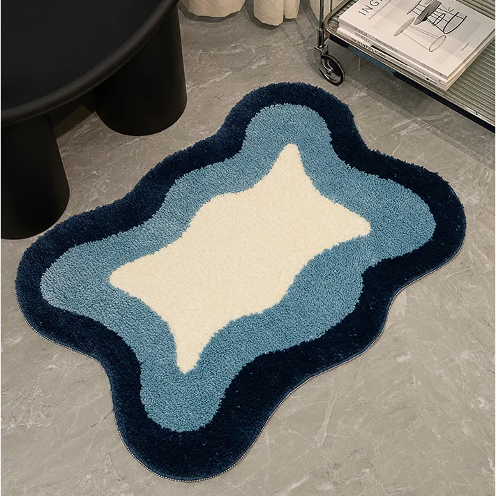 

Bedside Carpet Fluffy Gradient Bathmat Soft Solid Bathroom Rug Function Entrance Floor Mat Anti Slip Pad Aesthetic Home Decor