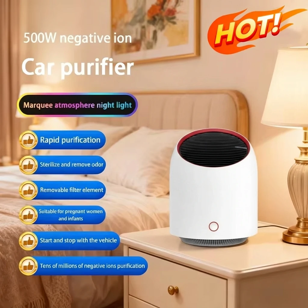 HEPA Filter Air Purifier Efficient Purifying Remove Smoke Odor Negative Ion Generator with Aromatherapy for Household