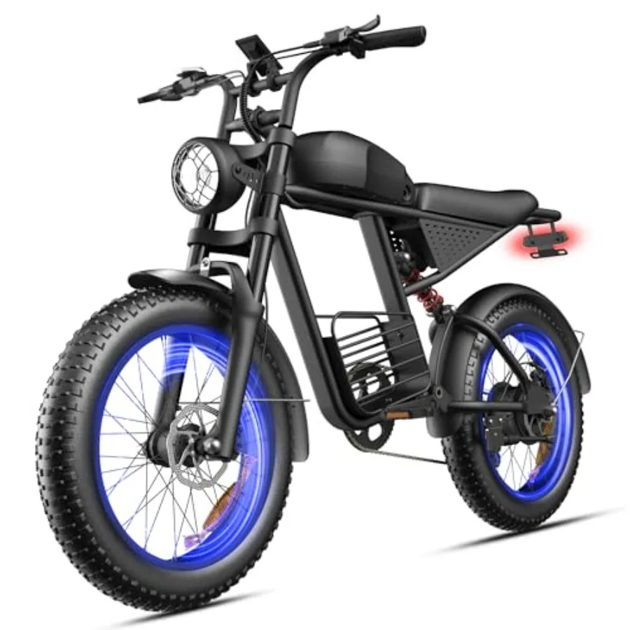 

Electric bike for adults FX20: 3000/1500/1000W peak, 37/35MPH speed, 48V 35/20/15Ah battery, 40-80 miles range, 20 fat tire all