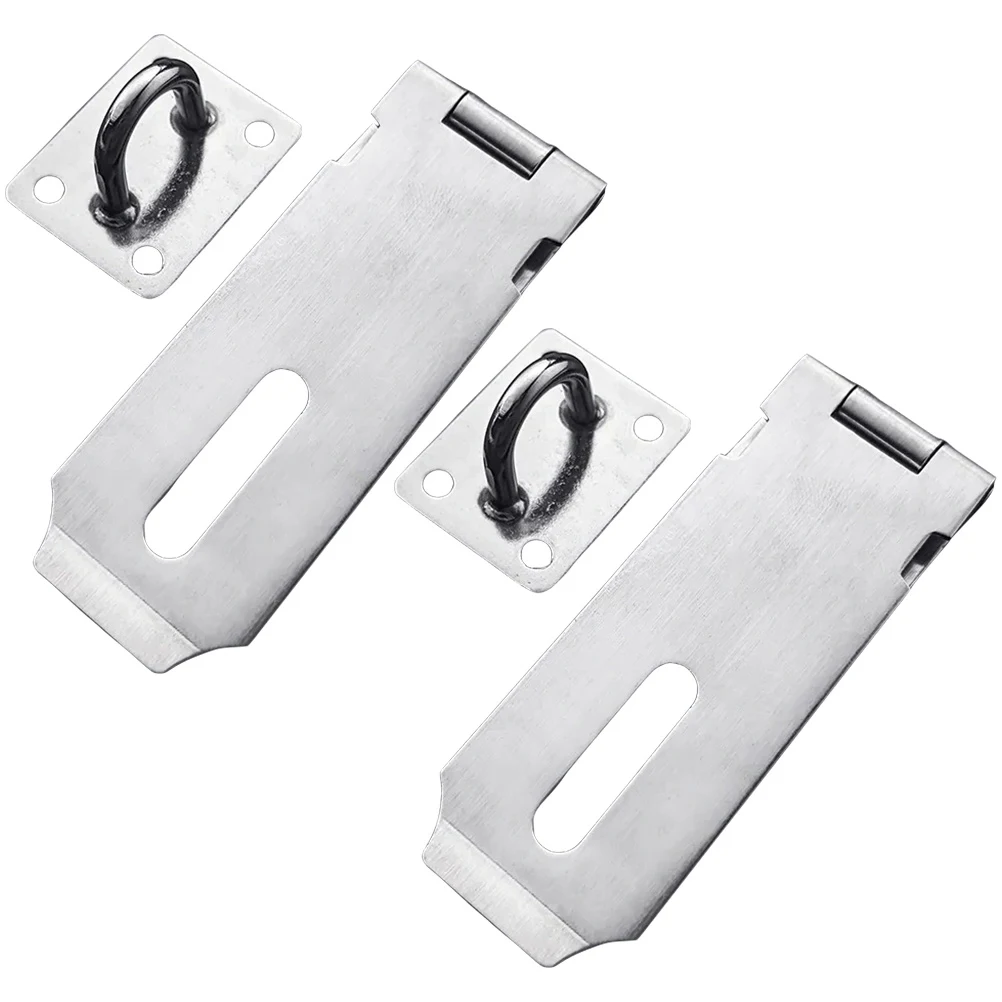 

2pcs Stainless Steel Padlock Hasp Door Latch Shed Lock Durable SecurityLatch For Home Garage Bedroom Bath Kitchen Office Hotel