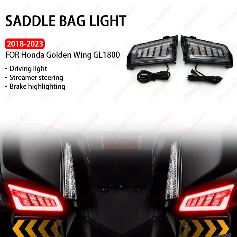 

Goldwing GL1800 Motorcycle Rear Saddlebag Saddle Bag Turn Signal LED Lights Lamp For Honda Gold Wing 1800 Tour 2018-2023