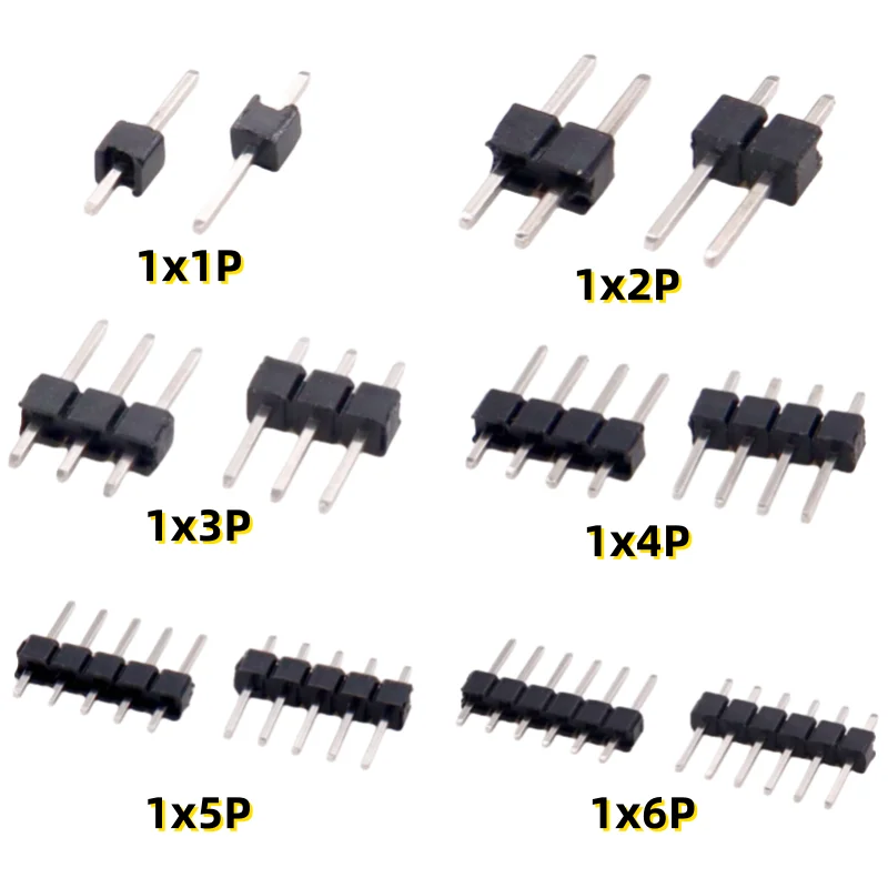 50/20/10Pcs 2.54mm Single Row Male 1/2*40P PCB Board Pin Header Connector Strip Pinheader 2/3/4/5/6/8/10/12/20/40Pin For Arduino