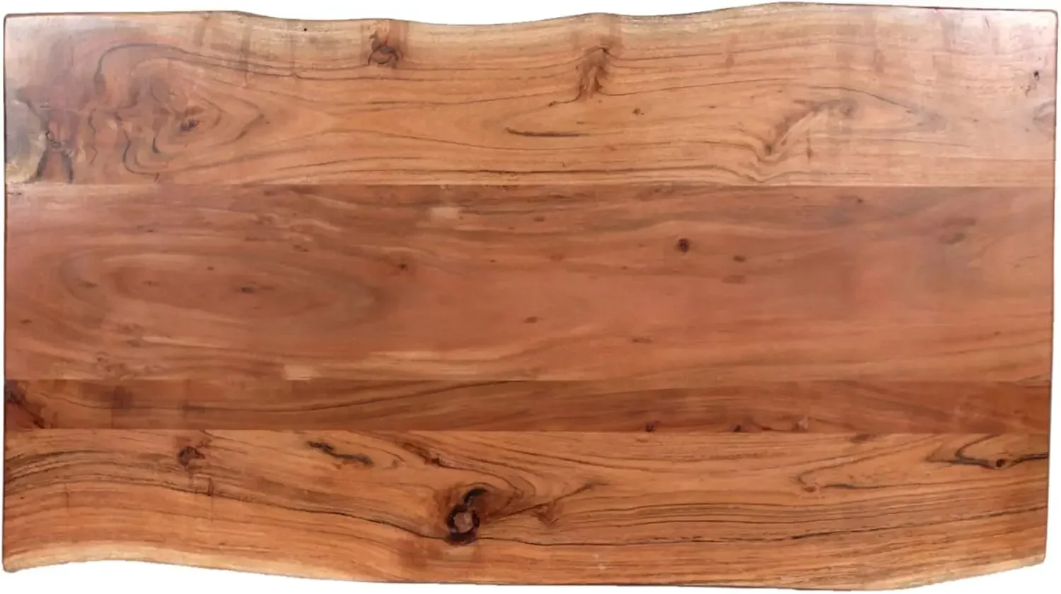 Grampo de cabelo em madeira natural com mesa de centro de metal de 42", borda viva, 42 polegadas