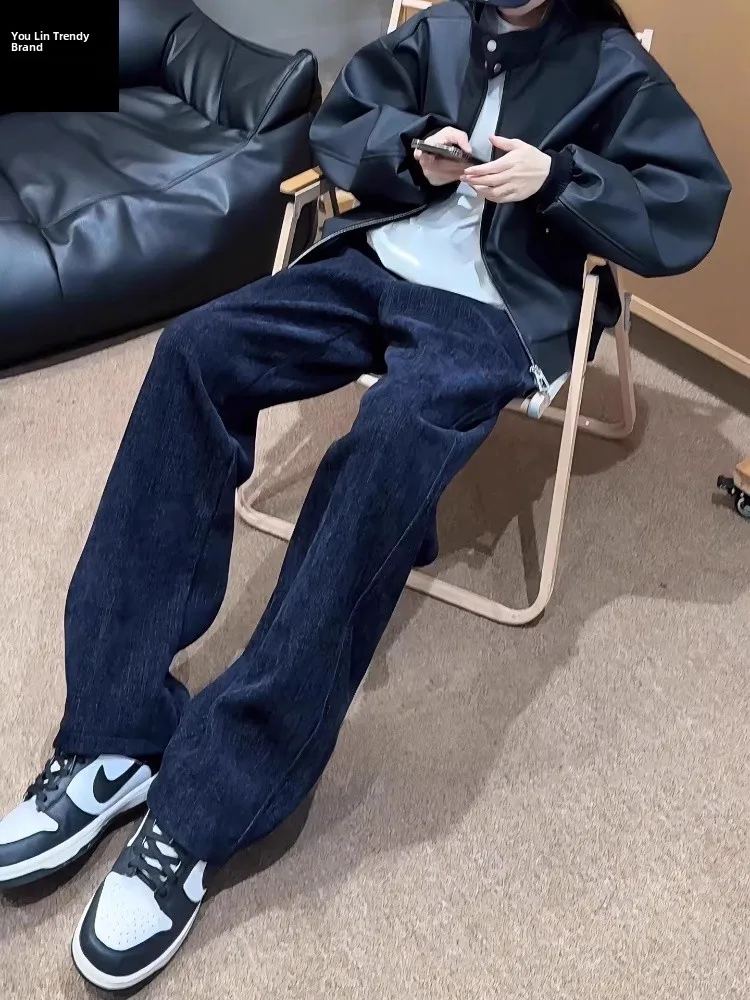 

Мужские джинсы Deep Blue American Washed Soft: весенние, свободные, расклешенные, широкие брюки, повседневные, со средней посадкой, на молнии