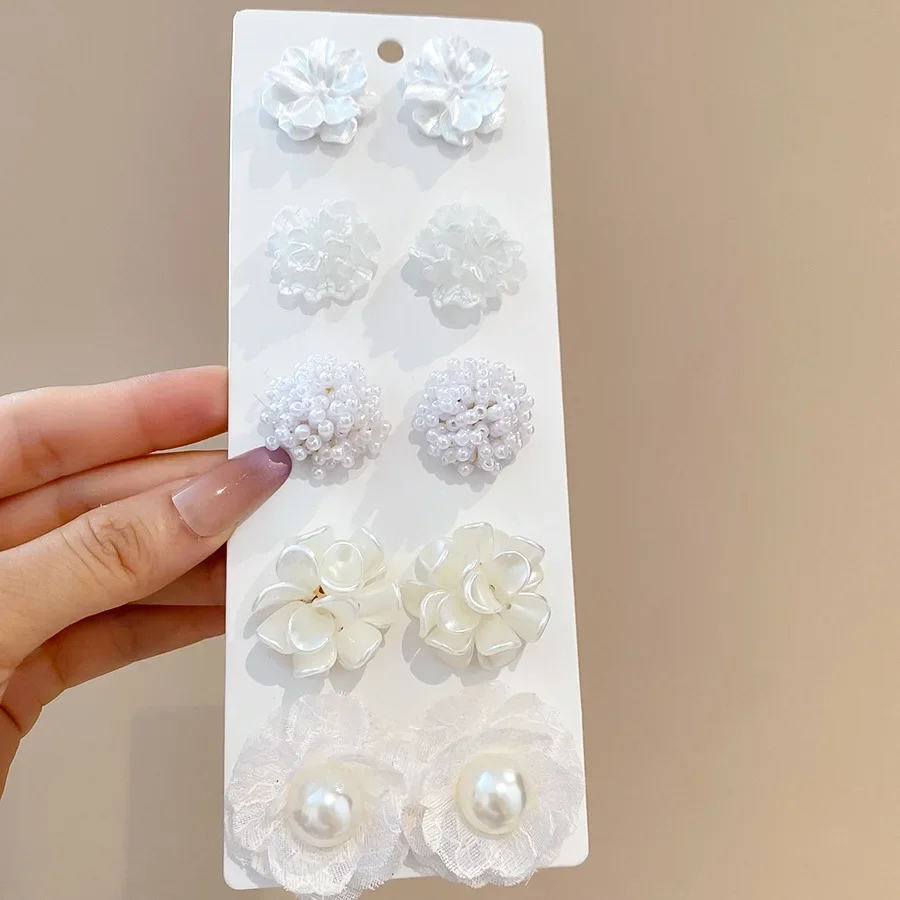 Women's 16 Pieces Imitation Pearl Stud Earrings Set, Elegant Gift