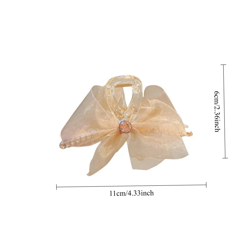 Женский минималистичный темперамент, заколка для волос и головной убор, зажим в виде акулы, сетчатый бант, зажим для захвата