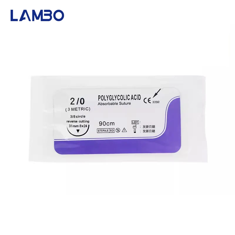 Absorbable Suture Thread with Needle, Pet Medical Supplies, Cat and Dog Specific PGA 90cm, Pet Surgical consumables