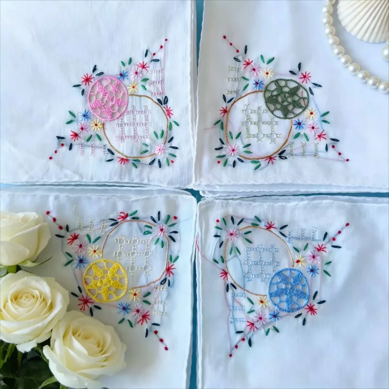 2pcs-27x27cm-white-100-cotton-with-gauze-and-thin-cotton-hand-embroidery-crochet-handkerchief